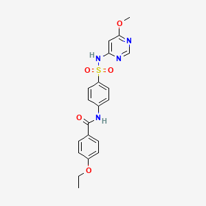 molecular formula C20H20N4O5S B2385096 4-ethoxy-N-(4-(N-(6-methoxypyrimidin-4-yl)sulfamoyl)phenyl)benzamide CAS No. 302951-53-7