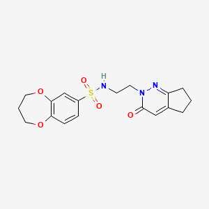 N-(2-(3-oxo-3,5,6,7-tetrahydro-2H-cyclopenta[c]pyridazin-2-yl)ethyl)-3,4-dihydro-2H-benzo[b][1,4]dioxepine-7-sulfonamide