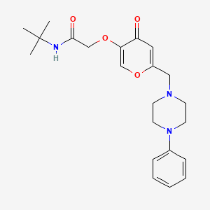 N-tert-butyl-2-[4-oxo-6-[(4-phenylpiperazin-1-yl)methyl]pyran-3-yl]oxyacetamide