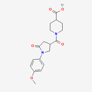 1-{[1-(4-Methoxyphenyl)-5-oxopyrrolidin-3-yl]carbonyl}piperidine-4-carboxylic acid