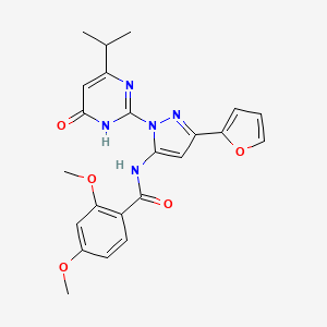 N-(3-(furan-2-yl)-1-(4-isopropyl-6-oxo-1,6-dihydropyrimidin-2-yl)-1H-pyrazol-5-yl)-2,4-dimethoxybenzamide