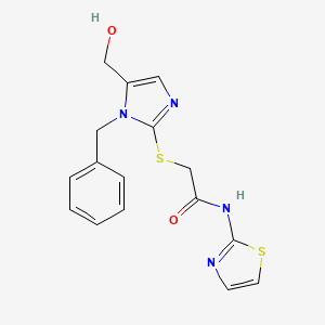 2-((1-benzyl-5-(hydroxymethyl)-1H-imidazol-2-yl)thio)-N-(thiazol-2-yl)acetamide