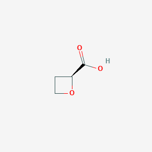 molecular formula C4H6O3 B2385146 (2S)-oxetane-2-carboxylic acid CAS No. 2241107-29-7