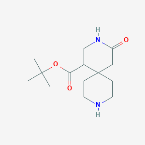 molecular formula C14H24N2O3 B2385154 Tert-butyl 2-oxo-3,9-diazaspiro[5.5]undecane-5-carboxylate CAS No. 2287345-56-4