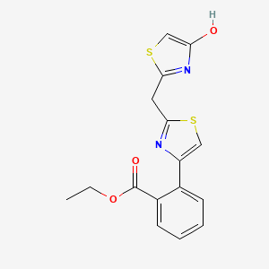 Ethyl 2-{2-[(4-hydroxy-1,3-thiazol-2-yl)methyl]-1,3-thiazol-4-yl}benzenecarboxylate