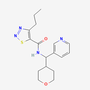 molecular formula C17H22N4O2S B2385163 4-propyl-N-(pyridin-3-yl(tetrahydro-2H-pyran-4-yl)methyl)-1,2,3-thiadiazole-5-carboxamide CAS No. 2034258-97-2