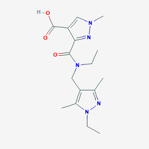 3-(Ethyl((1-ethyl-3,5-dimethyl-1H-pyrazol-4-yl)methyl)carbamoyl)-1-methyl-1H-pyrazole-4-carboxylic acid