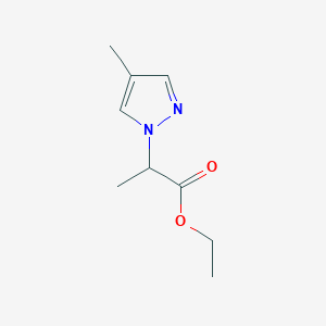 molecular formula C9H14N2O2 B2385173 ethyl 2-(4-methyl-1H-pyrazol-1-yl)propanoate CAS No. 1005650-04-3