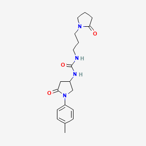 molecular formula C19H26N4O3 B2385174 1-(5-Oxo-1-(p-tolyl)pyrrolidin-3-yl)-3-(3-(2-oxopyrrolidin-1-yl)propyl)urea CAS No. 894018-17-8