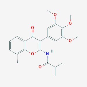 2-methyl-N-[8-methyl-4-oxo-3-(3,4,5-trimethoxyphenyl)-4H-chromen-2-yl]propanamide