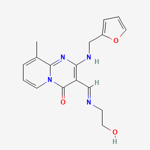 (E)-2-((furan-2-ylmethyl)amino)-3-(((2-hydroxyethyl)imino)methyl)-9-methyl-4H-pyrido[1,2-a]pyrimidin-4-one