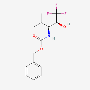 molecular formula C14H18F3NO3 B2385189 Benzyl ((2S,3S)-1,1,1-trifluoro-2-hydroxy-4-methylpentan-3-yl)carbamate CAS No. 291778-49-9
