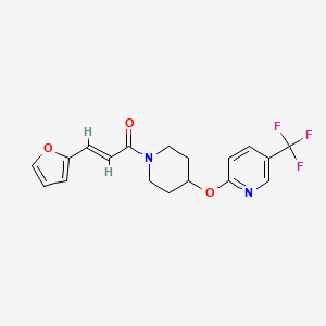 (E)-3-(furan-2-yl)-1-(4-((5-(trifluoromethyl)pyridin-2-yl)oxy)piperidin-1-yl)prop-2-en-1-one
