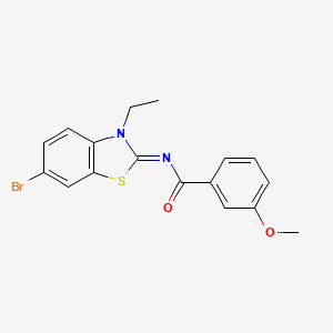 (E)-N-(6-bromo-3-ethylbenzo[d]thiazol-2(3H)-ylidene)-3-methoxybenzamide