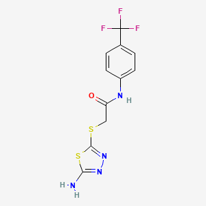 2-[(5-amino-1,3,4-thiadiazol-2-yl)sulfanyl]-N-[4-(trifluoromethyl)phenyl]acetamide