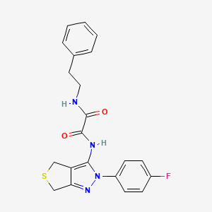 molecular formula C21H19FN4O2S B2385215 N1-(2-(4-fluorophenyl)-4,6-dihydro-2H-thieno[3,4-c]pyrazol-3-yl)-N2-phenethyloxalamide CAS No. 900010-24-4