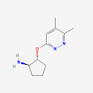 molecular formula C11H17N3O B2385217 (1R,2R)-2-(5,6-Dimethylpyridazin-3-yl)oxycyclopentan-1-amine CAS No. 2277047-21-7