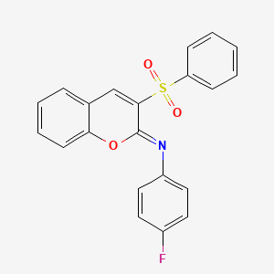 (Z)-4-fluoro-N-(3-(phenylsulfonyl)-2H-chromen-2-ylidene)aniline