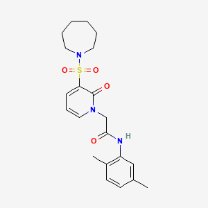 molecular formula C21H27N3O4S B2385235 2-(3-(azepan-1-ylsulfonyl)-2-oxopyridin-1(2H)-yl)-N-(2,5-dimethylphenyl)acetamide CAS No. 1251568-94-1