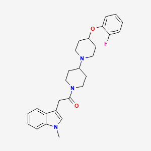 1-(4-(2-fluorophenoxy)-[1,4'-bipiperidin]-1'-yl)-2-(1-methyl-1H-indol-3-yl)ethan-1-one