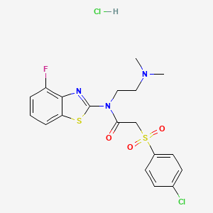 2-((4-chlorophenyl)sulfonyl)-N-(2-(dimethylamino)ethyl)-N-(4-fluorobenzo[d]thiazol-2-yl)acetamide hydrochloride