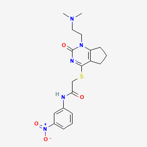 2-((1-(2-(dimethylamino)ethyl)-2-oxo-2,5,6,7-tetrahydro-1H-cyclopenta[d]pyrimidin-4-yl)thio)-N-(3-nitrophenyl)acetamide