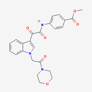 molecular formula C24H23N3O6 B2385251 methyl 4-(2-(1-(2-morpholino-2-oxoethyl)-1H-indol-3-yl)-2-oxoacetamido)benzoate CAS No. 872857-37-9
