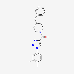 molecular formula C23H26N4O B2385254 (4-benzylpiperidin-1-yl)(1-(3,4-dimethylphenyl)-1H-1,2,3-triazol-4-yl)methanone CAS No. 1105215-49-3