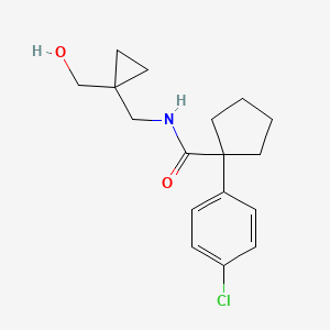 molecular formula C17H22ClNO2 B2385255 1-(4-chlorophenyl)-N-((1-(hydroxymethyl)cyclopropyl)methyl)cyclopentanecarboxamide CAS No. 1251580-57-0