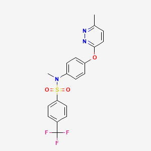 molecular formula C19H16F3N3O3S B2385259 N-methyl-N-(4-((6-methylpyridazin-3-yl)oxy)phenyl)-4-(trifluoromethyl)benzenesulfonamide CAS No. 1206998-11-9