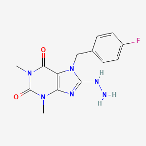 7-(4-Fluoro-benzyl)-8-hydrazino-1,3-dimethyl-3,7-dihydro-purine-2,6-dione