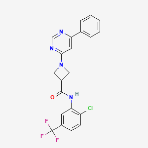 N-[2-chloro-5-(trifluoromethyl)phenyl]-1-(6-phenylpyrimidin-4-yl)azetidine-3-carboxamide