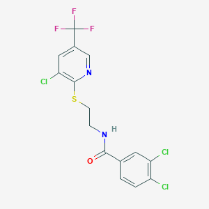 3,4-dichloro-N-(2-{[3-chloro-5-(trifluoromethyl)pyridin-2-yl]sulfanyl}ethyl)benzamide