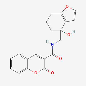 molecular formula C19H17NO5 B2385278 N-[(4-Hydroxy-6,7-dihydro-5H-1-benzofuran-4-yl)methyl]-2-oxochromene-3-carboxamide CAS No. 2415633-29-1