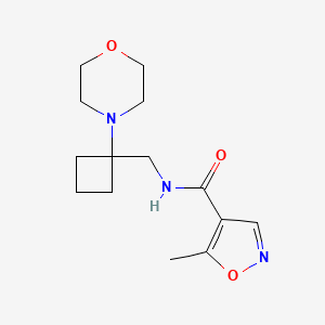 molecular formula C14H21N3O3 B2385282 5-Methyl-N-[(1-morpholin-4-ylcyclobutyl)methyl]-1,2-oxazole-4-carboxamide CAS No. 2380173-76-0