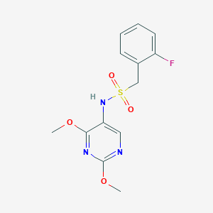 molecular formula C13H14FN3O4S B2385283 N-(2,4-dimethoxypyrimidin-5-yl)-1-(2-fluorophenyl)methanesulfonamide CAS No. 2190365-85-4