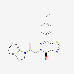 molecular formula C24H22N4O2S B2385292 7-(4-ethylphenyl)-5-(2-(indolin-1-yl)-2-oxoethyl)-2-methylthiazolo[4,5-d]pyridazin-4(5H)-one CAS No. 941969-12-6