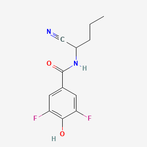 molecular formula C12H12F2N2O2 B2385296 N-(1-cyanobutyl)-3,5-difluoro-4-hydroxybenzamide CAS No. 1797918-76-3