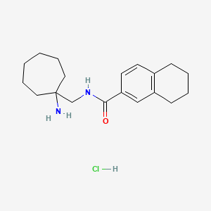 molecular formula C19H29ClN2O B2385297 N-[(1-Aminocycloheptyl)methyl]-5,6,7,8-tetrahydronaphthalene-2-carboxamide;hydrochloride CAS No. 2418729-87-8