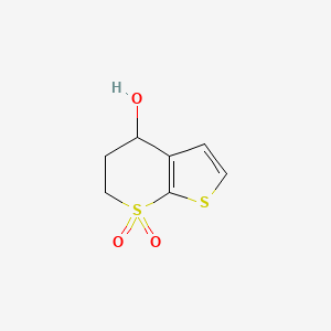 molecular formula C7H8O3S2 B2385302 7,7-dioxo-5,6-dihydro-4H-thieno[2,3-b]thiopyran-4-ol CAS No. 137004-58-1