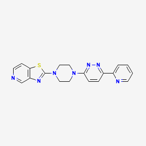 molecular formula C19H17N7S B2385304 2-[4-(6-Pyridin-2-ylpyridazin-3-yl)piperazin-1-yl]-[1,3]thiazolo[4,5-c]pyridine CAS No. 2380191-02-4