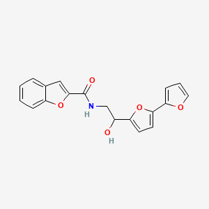 molecular formula C19H15NO5 B2385306 N-(2-{[2,2'-bifuran]-5-yl}-2-hydroxyethyl)-1-benzofuran-2-carboxamide CAS No. 2310145-74-3
