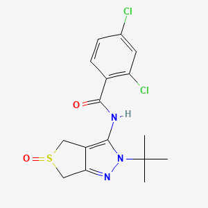 molecular formula C16H17Cl2N3O2S B2385316 N-{2-tert-butyl-5-oxo-2H,4H,6H-5lambda4-thieno[3,4-c]pyrazol-3-yl}-2,4-dichlorobenzamide CAS No. 1007550-90-4