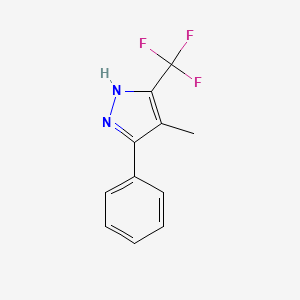 molecular formula C11H9F3N2 B2385317 4-methyl-3-phenyl-5-(trifluoromethyl)-1H-pyrazole CAS No. 1046463-01-7
