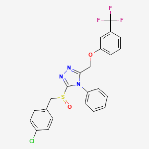 3-[(4-Chlorophenyl)methylsulfinyl]-4-phenyl-5-[[3-(trifluoromethyl)phenoxy]methyl]-1,2,4-triazole