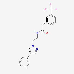molecular formula C20H18F3N3O B2385326 N-(2-(4-phenyl-1H-pyrazol-1-yl)ethyl)-2-(3-(trifluoromethyl)phenyl)acetamide CAS No. 2034512-73-5