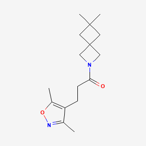1-(6,6-Dimethyl-2-azaspiro[3.3]heptan-2-yl)-3-(3,5-dimethyl-1,2-oxazol-4-yl)propan-1-one