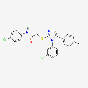N-(4-chlorophenyl)-2-((1-(3-chlorophenyl)-5-(p-tolyl)-1H-imidazol-2-yl)thio)acetamide