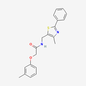 molecular formula C20H20N2O2S B2385333 N-((4-methyl-2-phenylthiazol-5-yl)methyl)-2-(m-tolyloxy)acetamide CAS No. 1396867-08-5