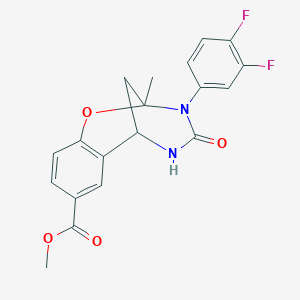 methyl 3-(3,4-difluorophenyl)-2-methyl-4-oxo-3,4,5,6-tetrahydro-2H-2,6-methanobenzo[g][1,3,5]oxadiazocine-8-carboxylate
